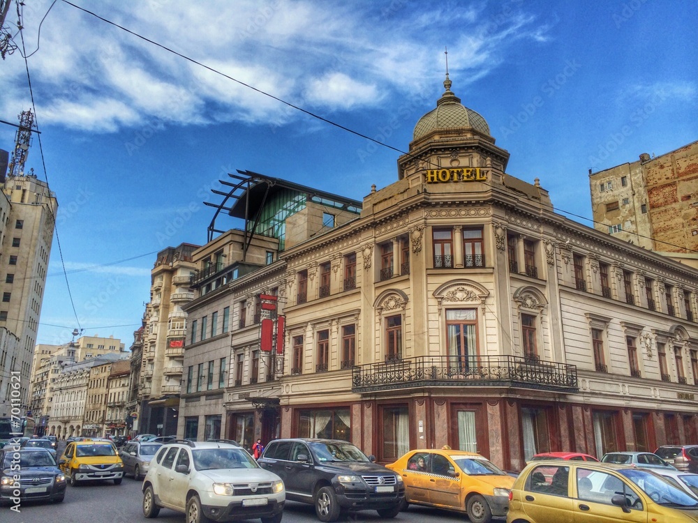 Bucharest, downtown cityscape