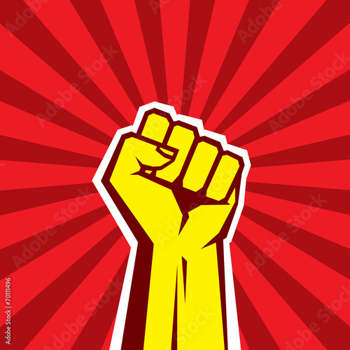 Hand Up Proletarian Revolution. Fist of revolution.