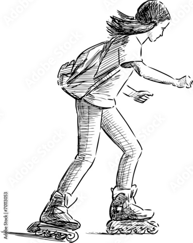 girl rollerblading