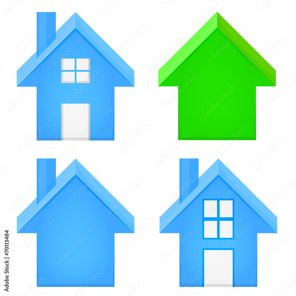 Fototapeta premium sharp house 3D icon set isolated