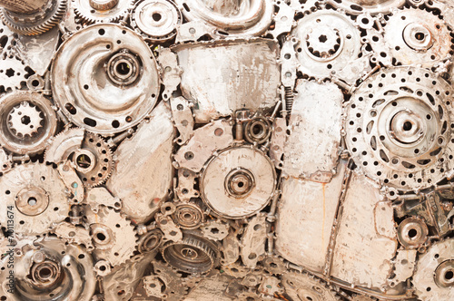 Abstract stylized collage of a mechanical device