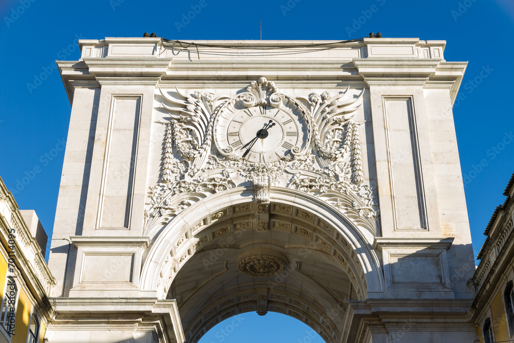 The Praca do Comercio Triumphal arc in Lisbon