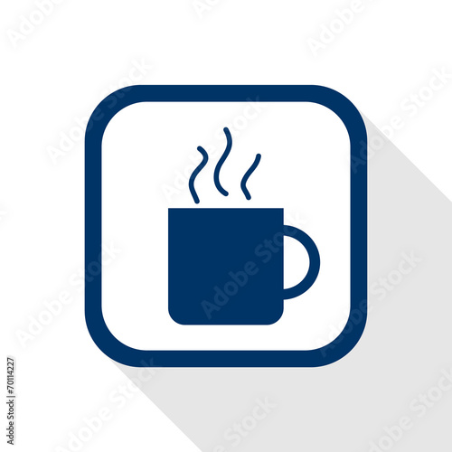 square blue icon - cup of tee or coffee