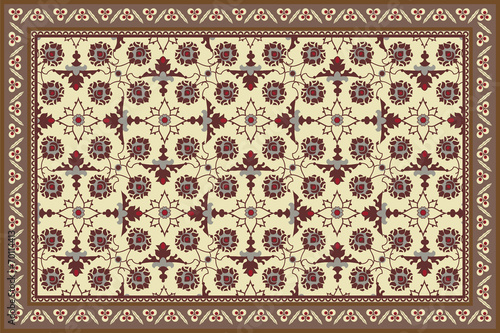 Antique style stylized floral rug