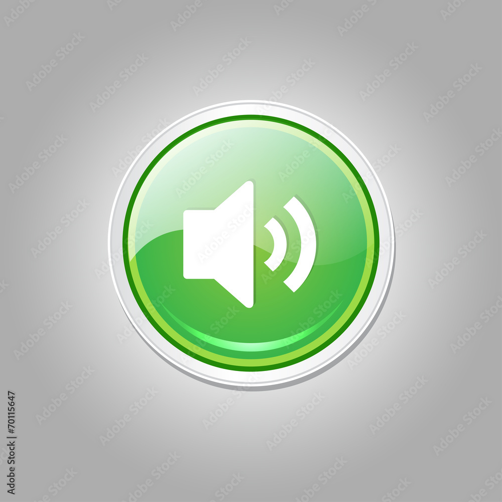 Voulme Circular Green Vector Web Button Icon Voulme Circular Green Vector Web Button Icon
