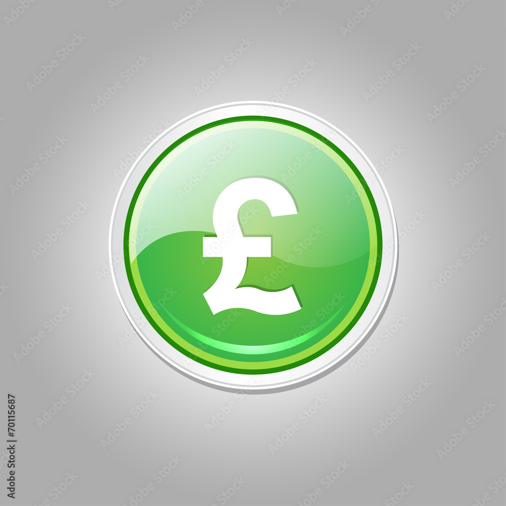 Pound Currency Sign Circular Vector Green Web Icon Button Pound Currency Sign Circular Vector Green Web Icon Button