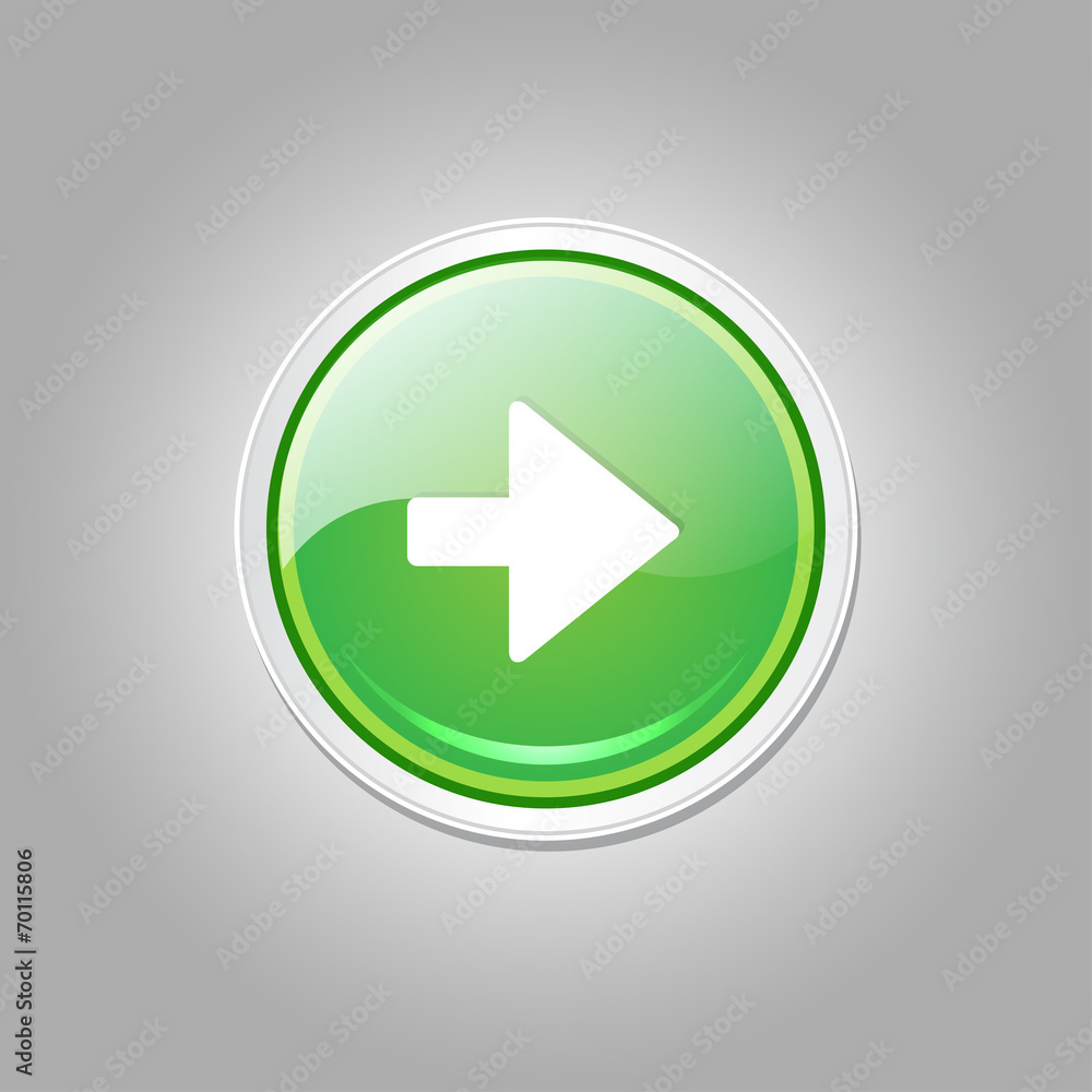 Right Key Circular Vector Green Web Icon Button