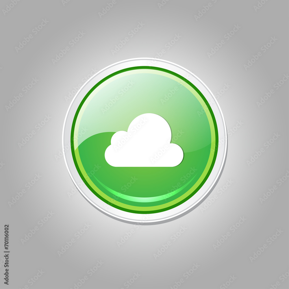 Cloud Circular Vector Green Web Icon Button Cloud Circular Vector Green Web Icon Button