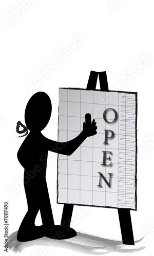 Open escrito en pizarra