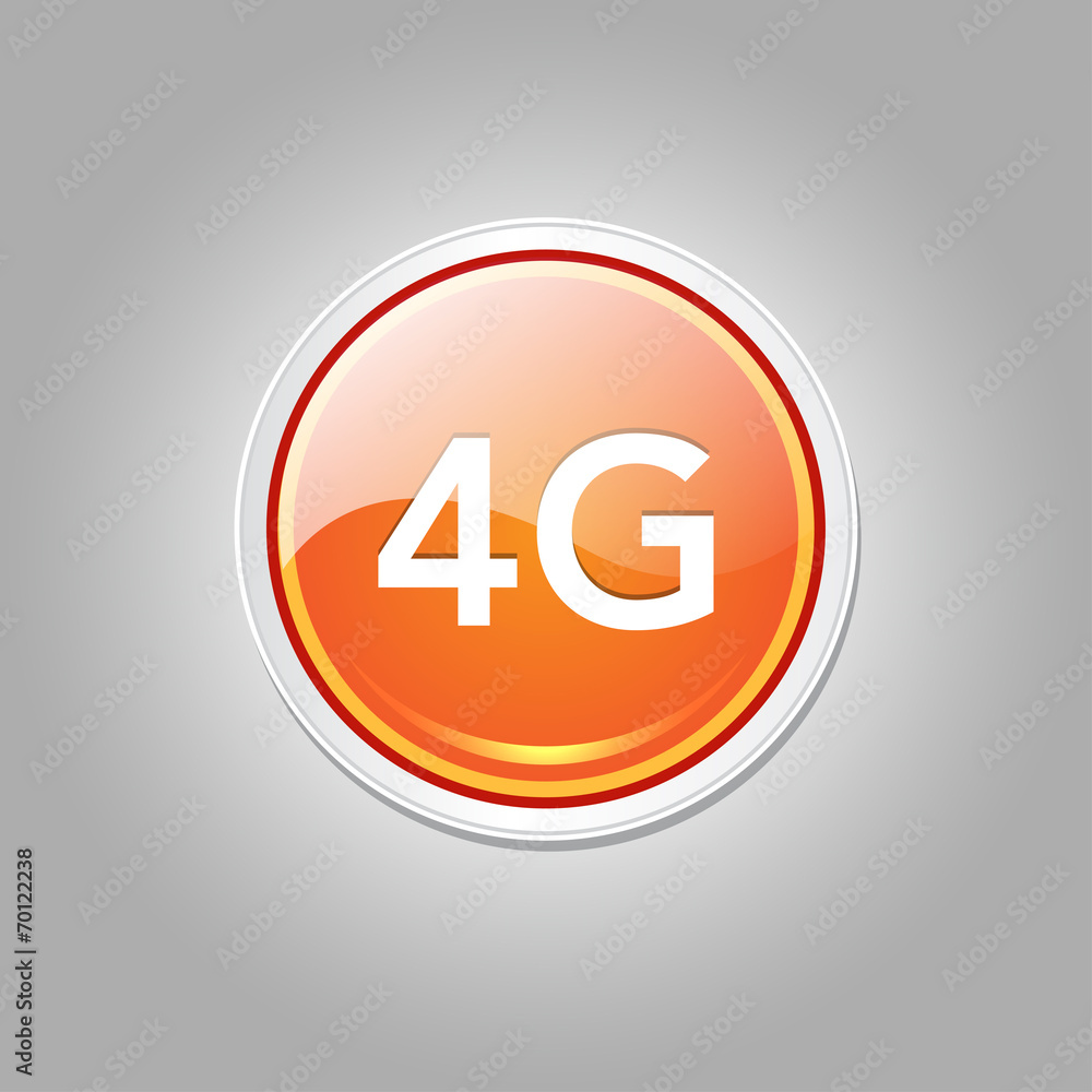 4g Sign Circular Orange Vector Button Icon 4g Sign Circular Orange Vector Button Icon