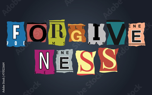 Forgiveness word on car license plates, vector