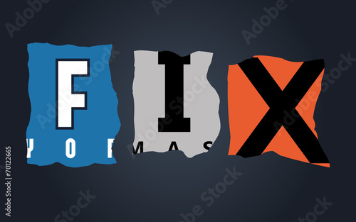 Fix word on broken car license plates, vector