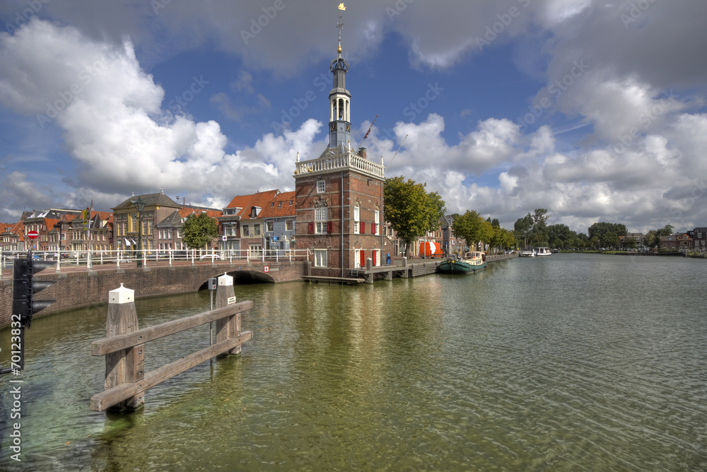 Historical tower in Alkmaar, Holland