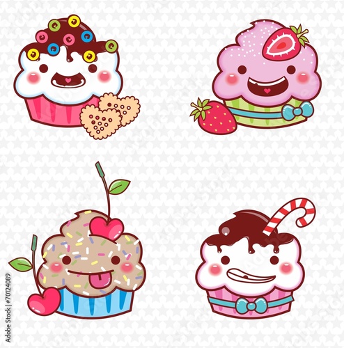 Set Cupcake Cartoon 01