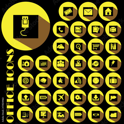 yellow office icons