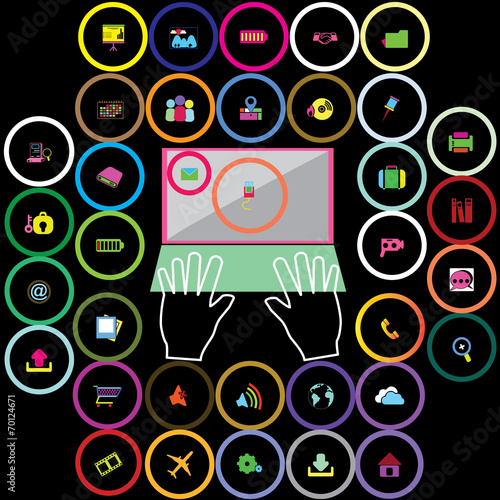 colorful office icons