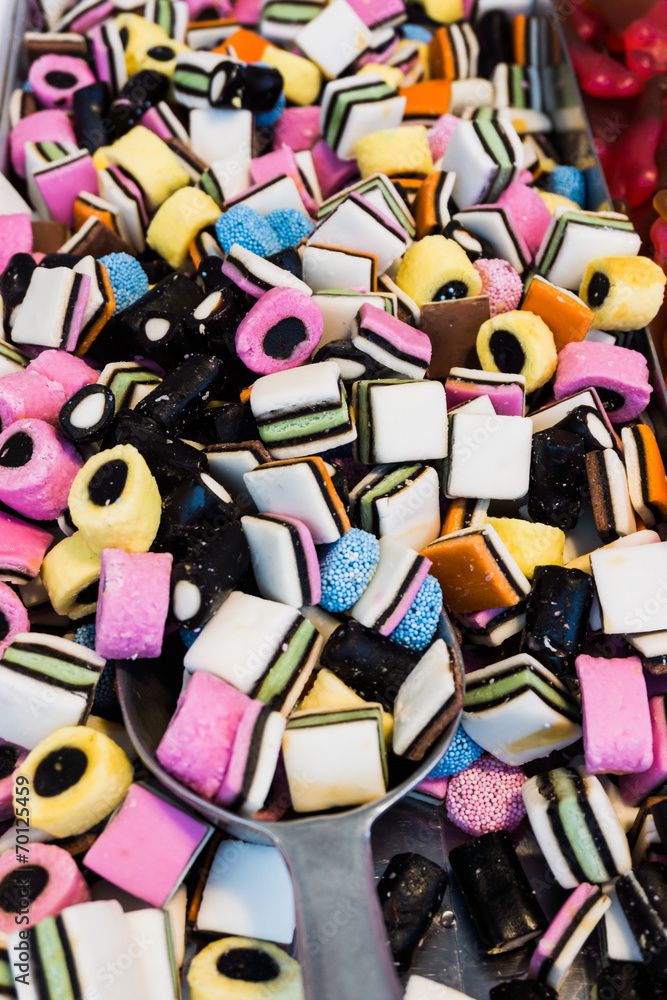 Obraz premium Background made of colorful sweets and candies. assortment colo