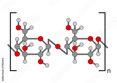 Structural chemical formula of cellulose polymer