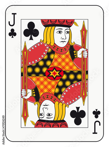 Jack of clubs playing card