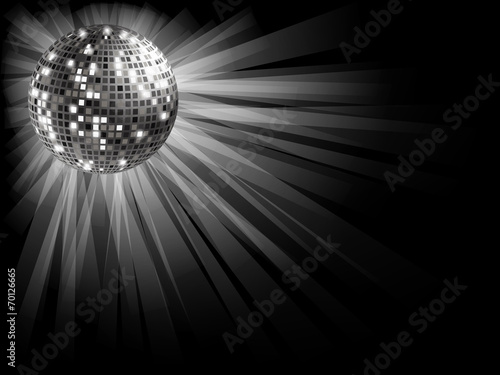 Silver disco ball .
