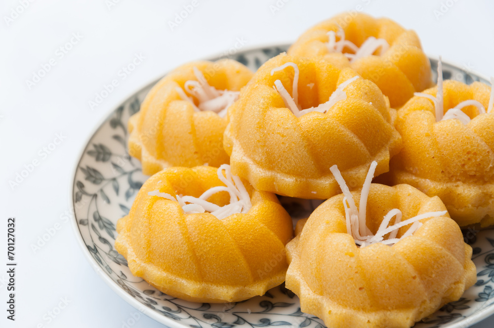 streamed palm cake , banana, Thai traditional dessert, Thailand streamed palm cake , banana, Thai traditional dessert, Thailand