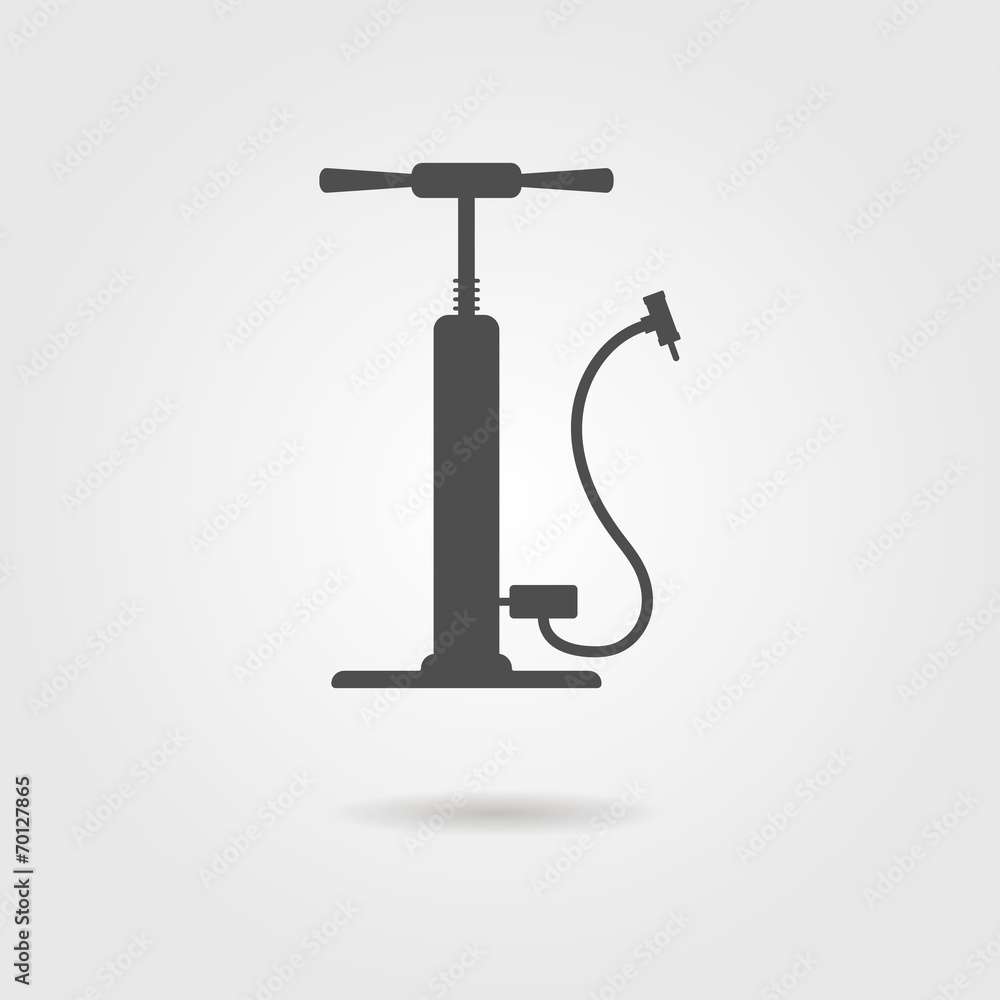 black bicycle pump with shadow black bicycle pump with shadow