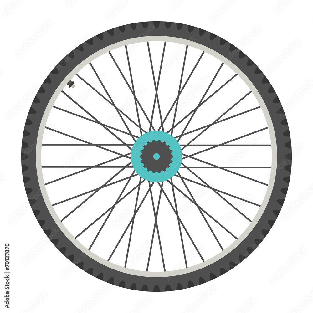 bicycle wheel in flat style
