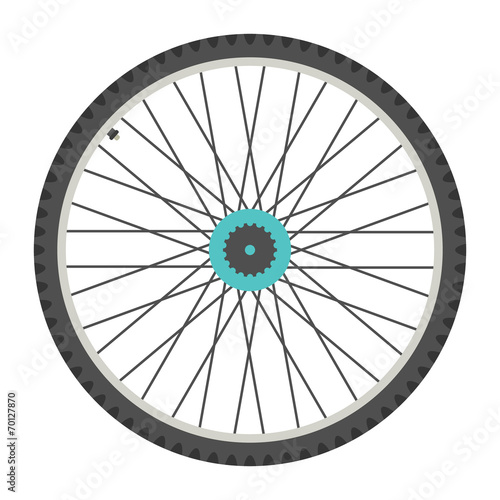 bicycle wheel in flat style