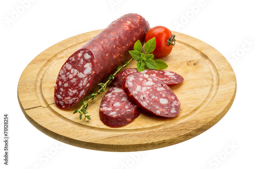 Salami sausages