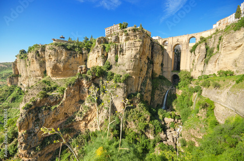 Ronda bridge and canyon, Ronda, Malaga, Andalusia, Spain.