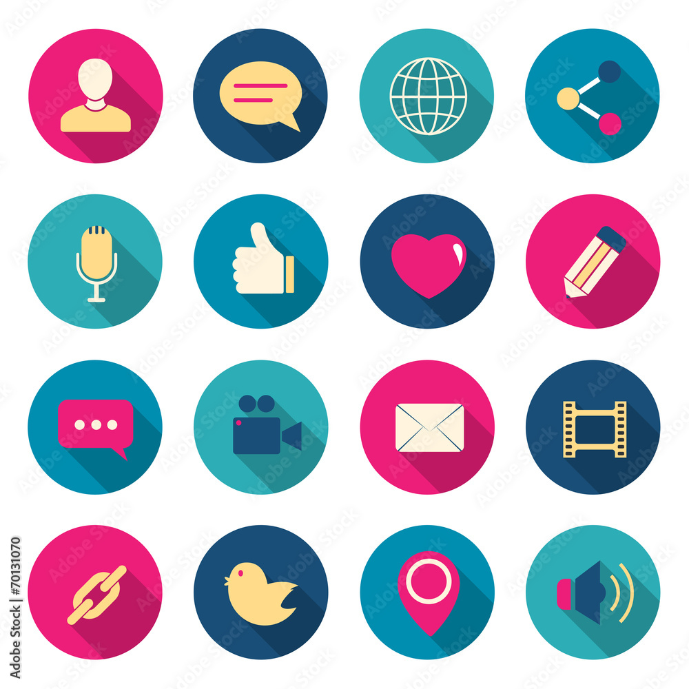 Chat color icons set. vector illustration