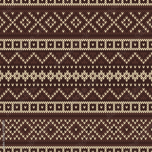 Knitted seamless pattern in Fair Isle style