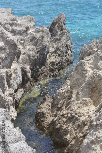 Rocks on the shore of the Aegean Sea