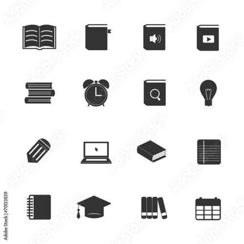 Learning education icons set