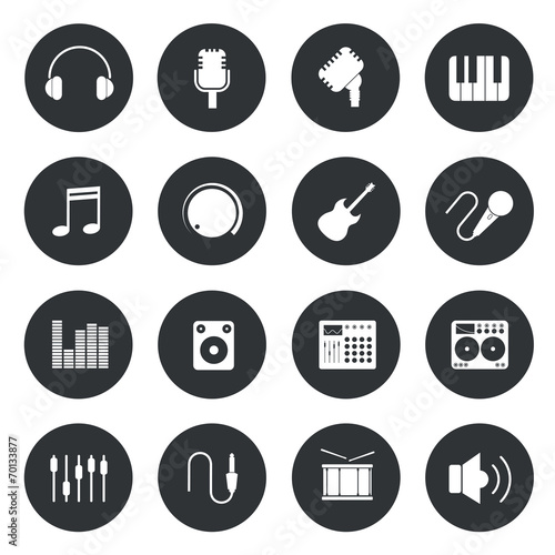 Music circle Icons.