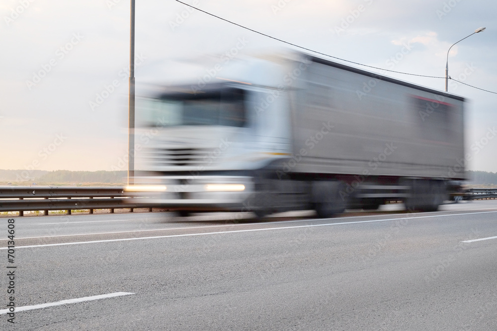a truck in movement a truck in movement