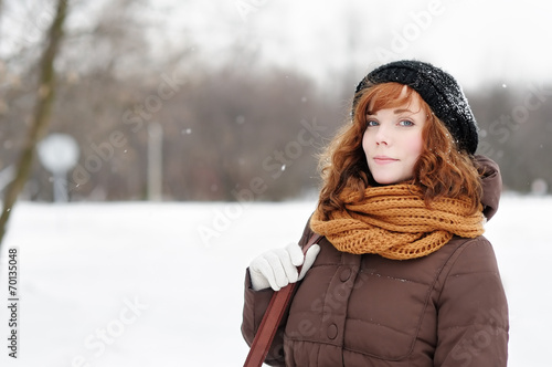 Young woman in winter