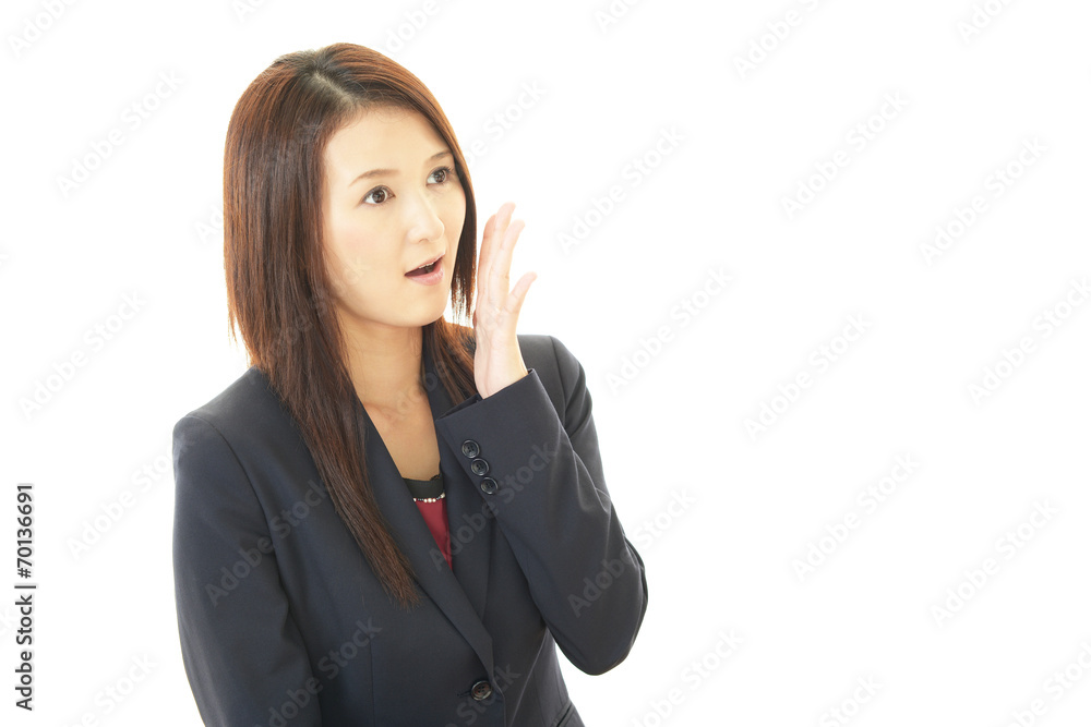 驚いた表情のOL 驚いた表情のOL