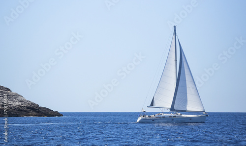 Sailboat trip on sea. Luxury yachts, sea voyages.
