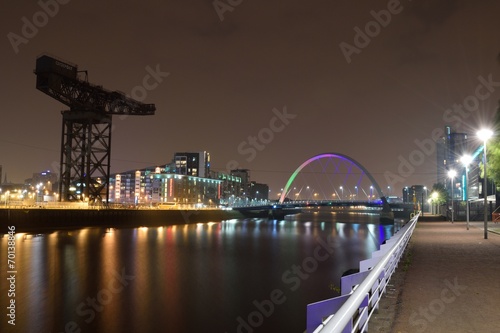Glasgow Szkocja Scotland Clyde Arc Finnieston Crane Bridge