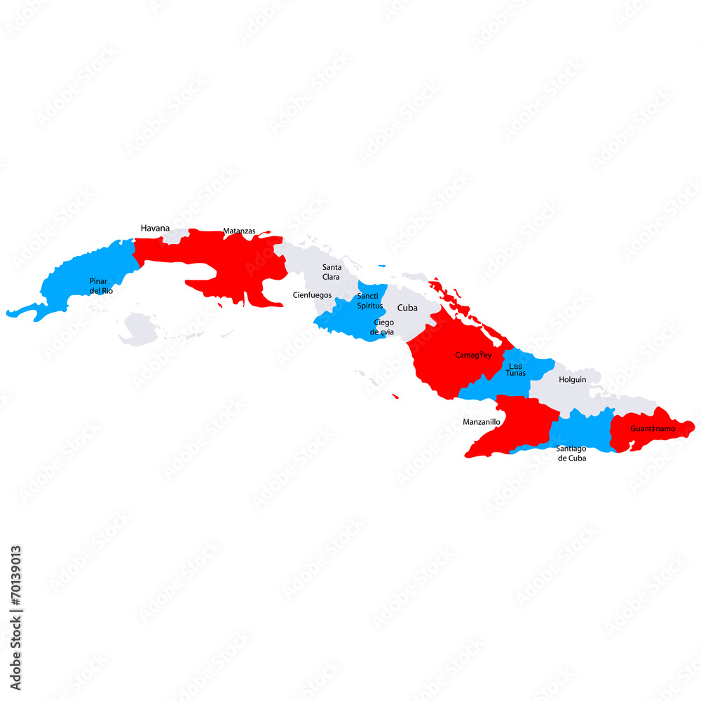 Fototapeta premium キューバ 地図 国