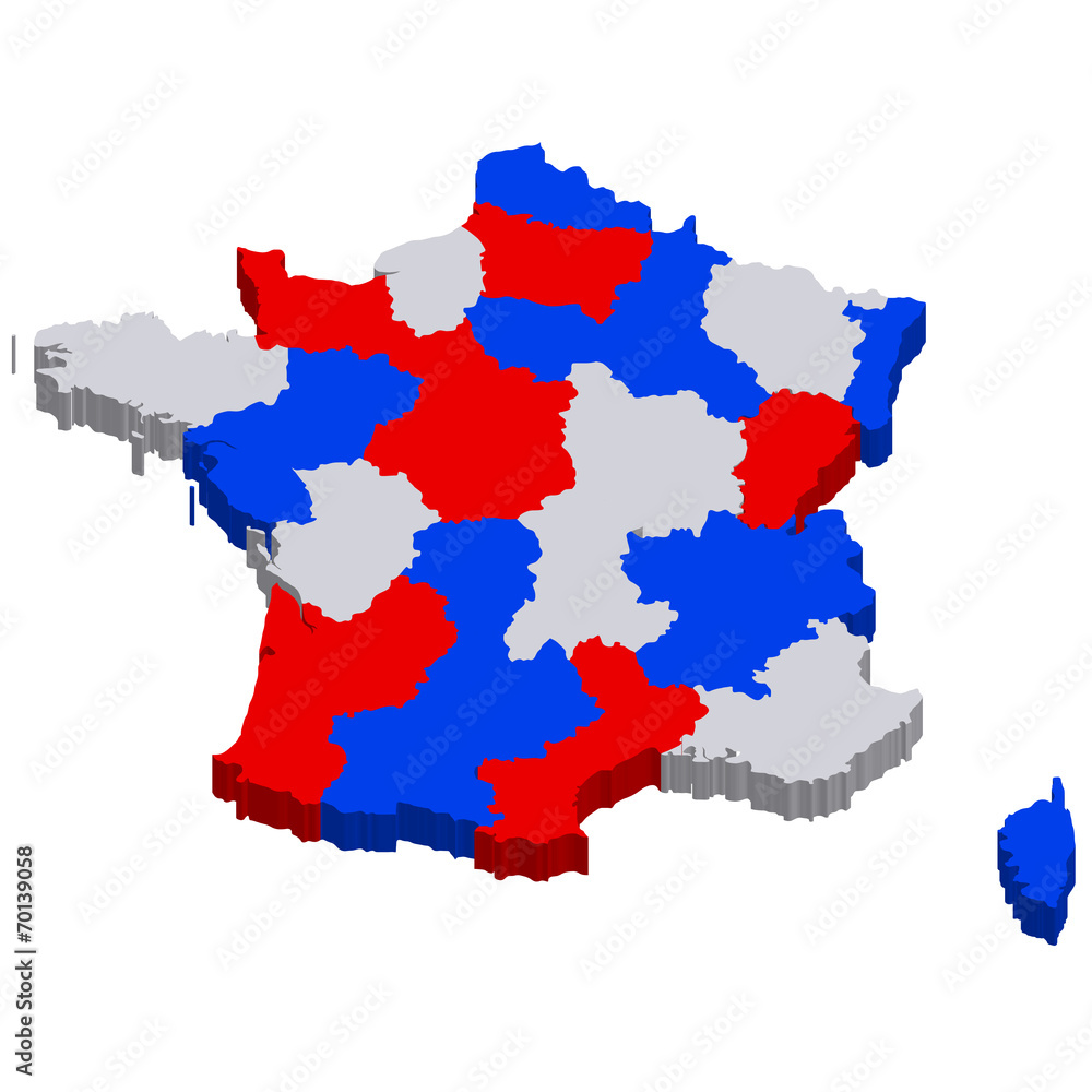 Naklejka premium フランス 地図 国