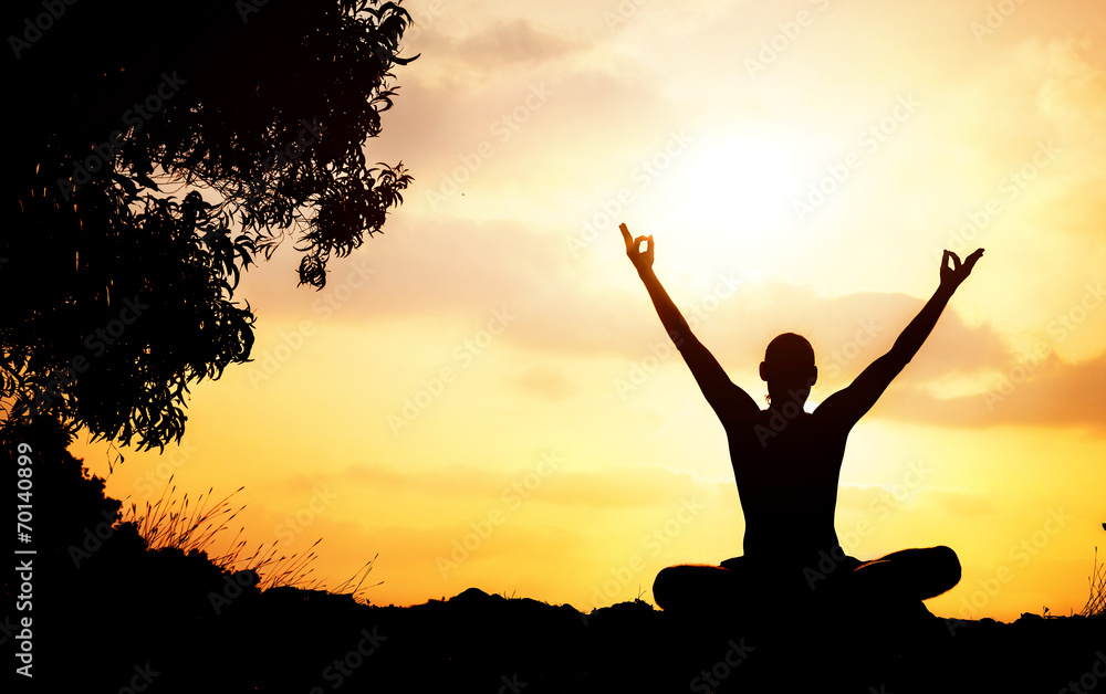 Fototapeta premium Yoga meditation silhouette