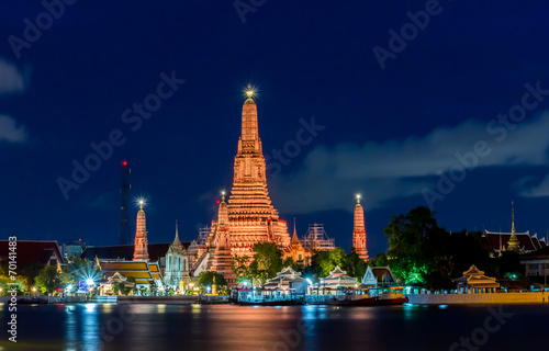 Wat Arun at night Bangkok Thailand.