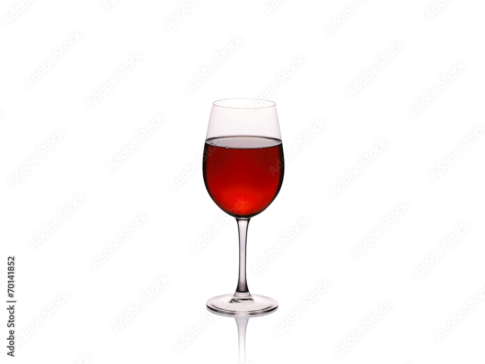 Glass of wine isolated on a white background