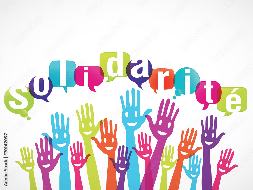 Groupe Mains Souriantes Solidarite Stock Vector Adobe Stock