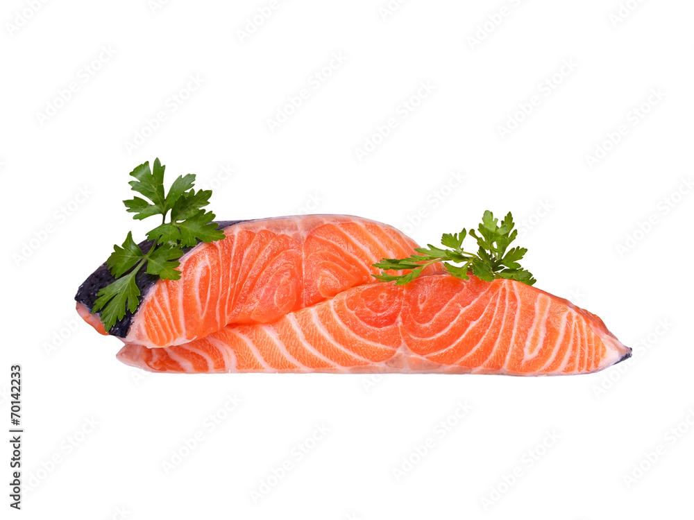 Fresh salmon isolated on a white background Fresh salmon isolated on a white background