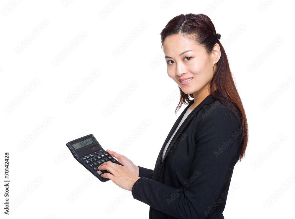 Asian businesswoman use of calculator