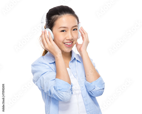 Woman listen to music