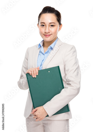 Business woman with clipboard © leungchopan